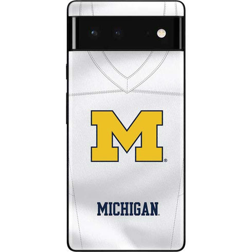 University of Michigan White Jersey Google Pixel 6 Skin